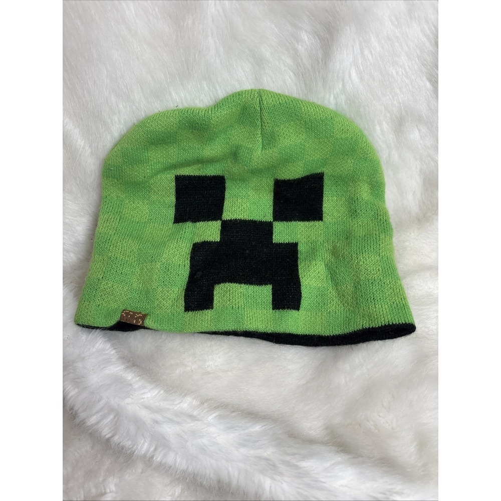 JINX Minecraft Boys One SIZE Creeper Face Beanie Hat